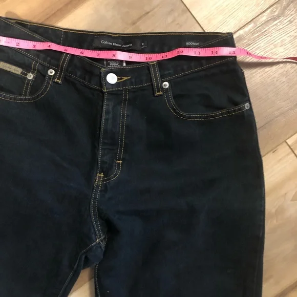 Calvin Klein Jeans Dark Blue Wash Boot Cut Size 8 32" Length - Picture 7 of 14